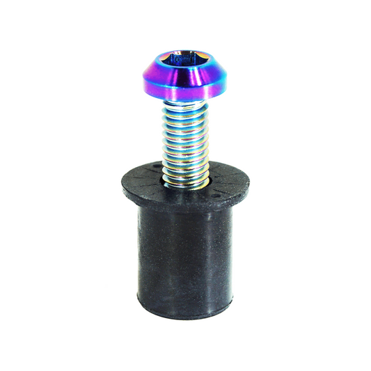 ZSPEC Body Kit Fastener, Titanium Angled-Head Style M6x25mm w/ WELL Nut, per Each - Howling Moto