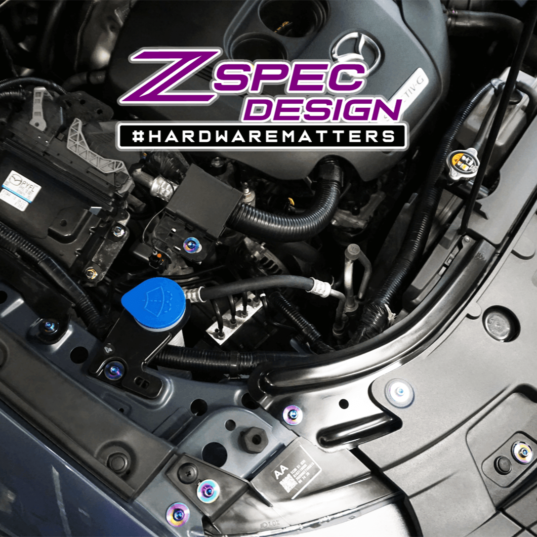 ZSPEC Stage-1 Dress Up Bolts® Fastener Kit for '17-23 Mazda CX-5, Titanium - Howling Moto