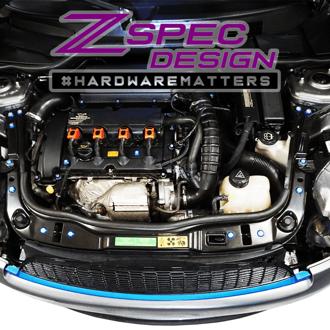 ZSPEC Stage-3 Dress Up Bolts® Fastener Kit for '07-14 Mini Clubman R55, Stainless & Billet - Howling Moto