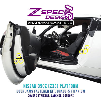 ZSPEC Dress Up Bolts® Fastener Kit, Door Jams Area for Nissan Z33 350z, Titanium - Howling Moto
