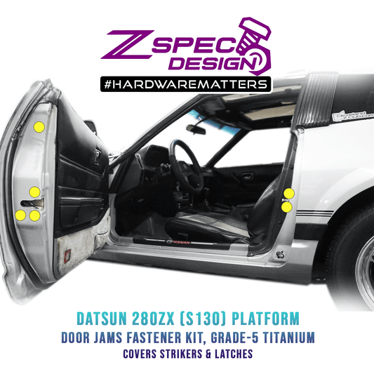 ZSPEC Dress Up Bolts® Fastener Kit, Door Jams Area for Datsun 280zx S130, Titanium - Howling Moto