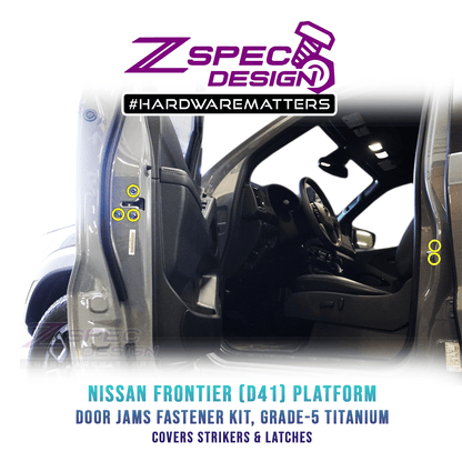 ZSPEC Dress Up Bolts® Fastener Kit, Door Jams Area for Nissan Frontier D41, Titanium - Howling Moto