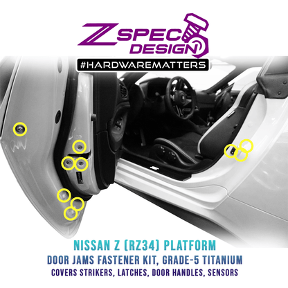ZSPEC Dress Up Bolts® Fastener Kit, Door Jams Area for 2023+ Nissan Z RZ34, Titanium - Howling Moto