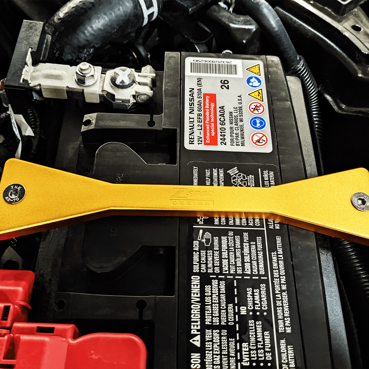 ZSPEC Battery Hold Down/Bracket for D41 Nissan Frontier, Stainless & Billet - Howling Moto