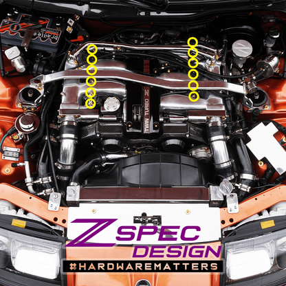 ZSPEC Coil Brackets Dress Up Bolts® Fastener Kit for 300zx Z32, Titanium - Howling Moto