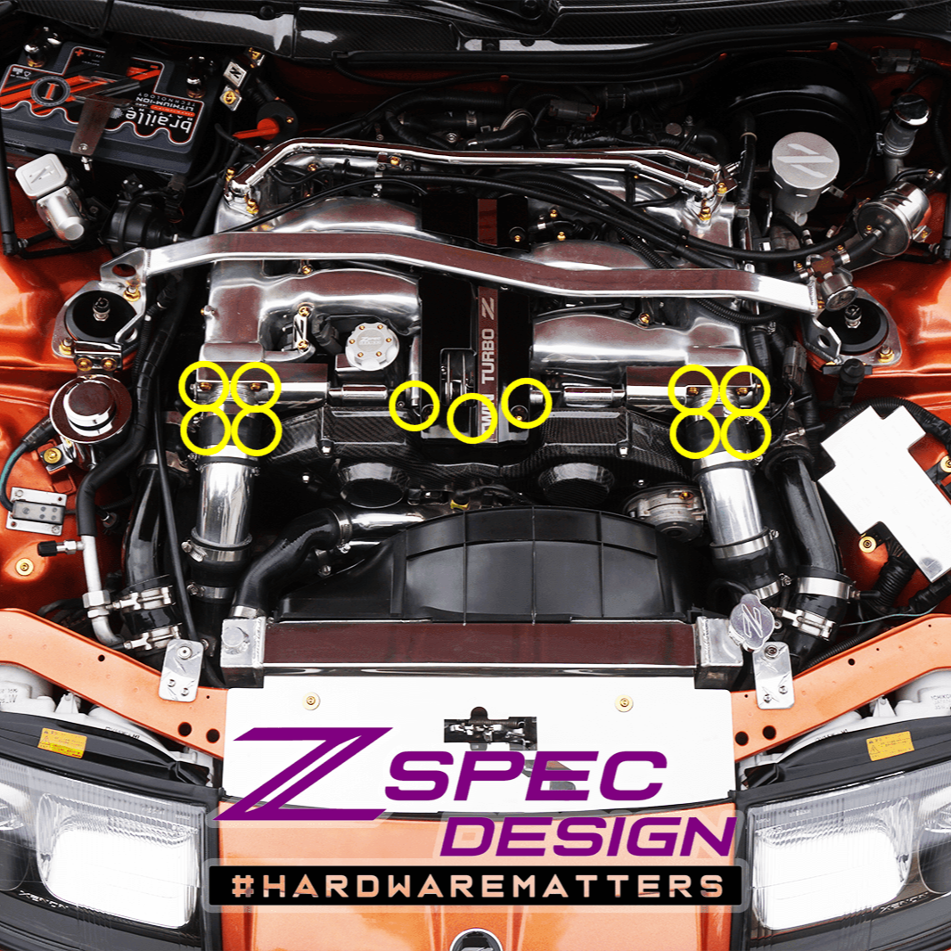 ZSPEC Throttle Bodies & Linkage Fasteners for '90-96 Nissan Z32 300zx, Grade-5 Titanium - Howling Moto