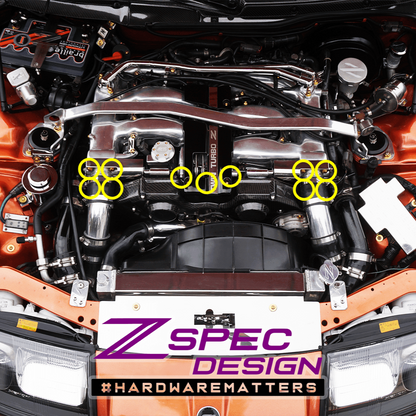 ZSPEC Throttle Bodies & Linkage Fasteners for '90-96 Nissan Z32 300zx, Grade-5 Titanium - Howling Moto