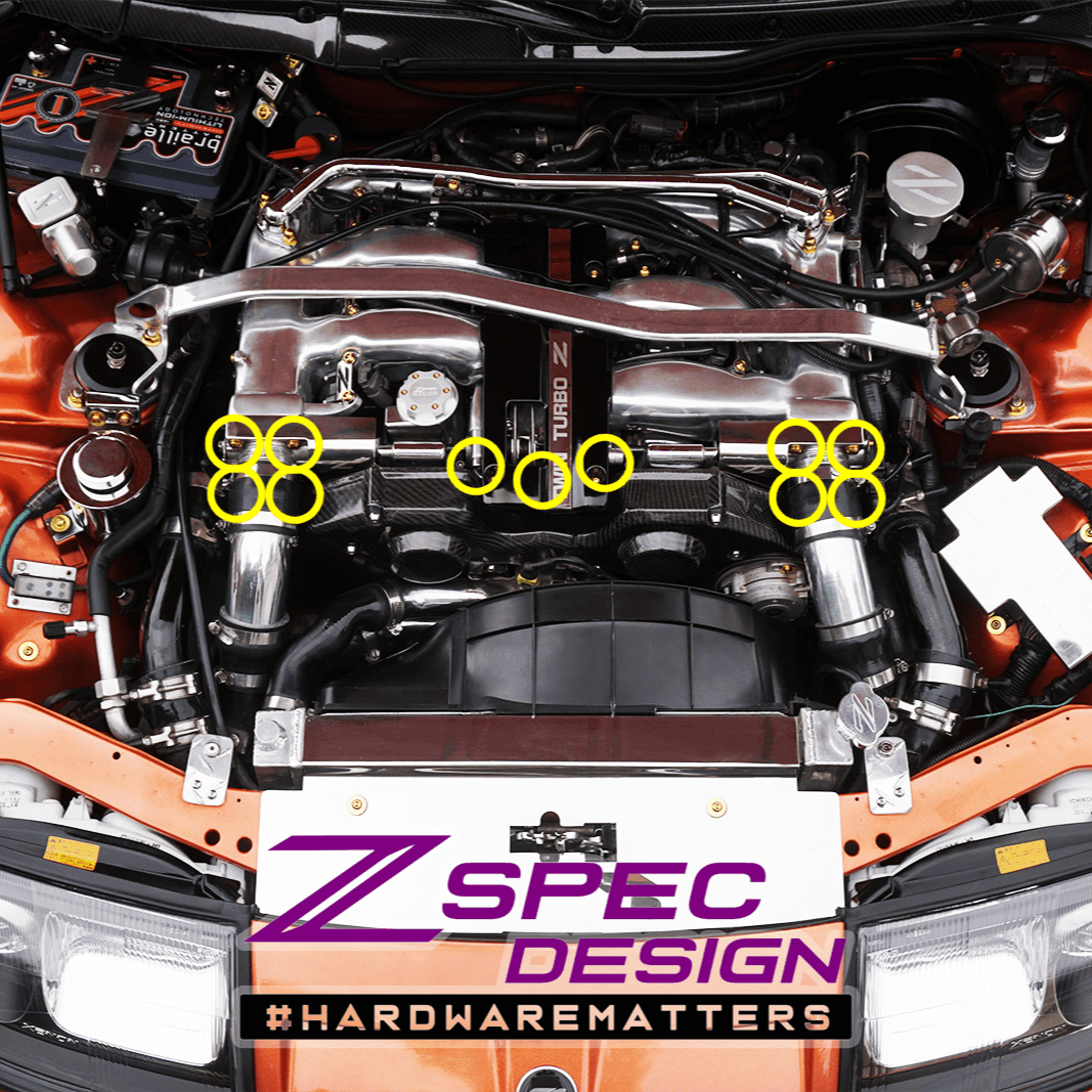 ZSPEC Throttle Bodies Fastener Kit for the '90-96 Nissan Z32 300zx, Stainless & Billet - Howling Moto