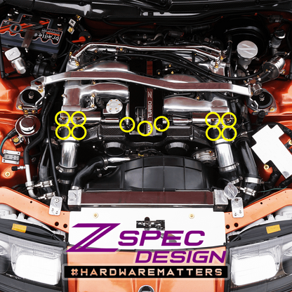 ZSPEC Throttle Bodies Fastener Kit for the '90-96 Nissan Z32 300zx, Stainless & Billet - Howling Moto