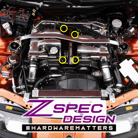 ZSPEC Throttle Cable Cover Fasteners for '90-96 Nissan 300zx Z32, Titanium & Billet - Howling Moto