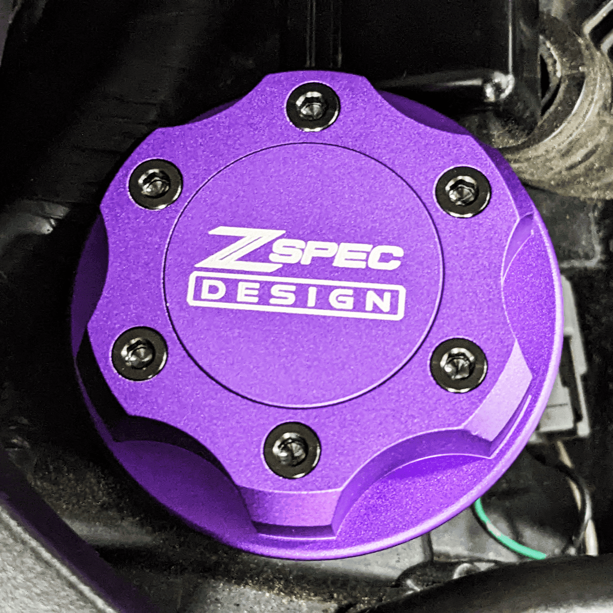ZSPEC Billet Oil Filler Cap for Nissan/Infiniti/Datsun, Purple Cap w/ Titanium Accents - Howling Moto