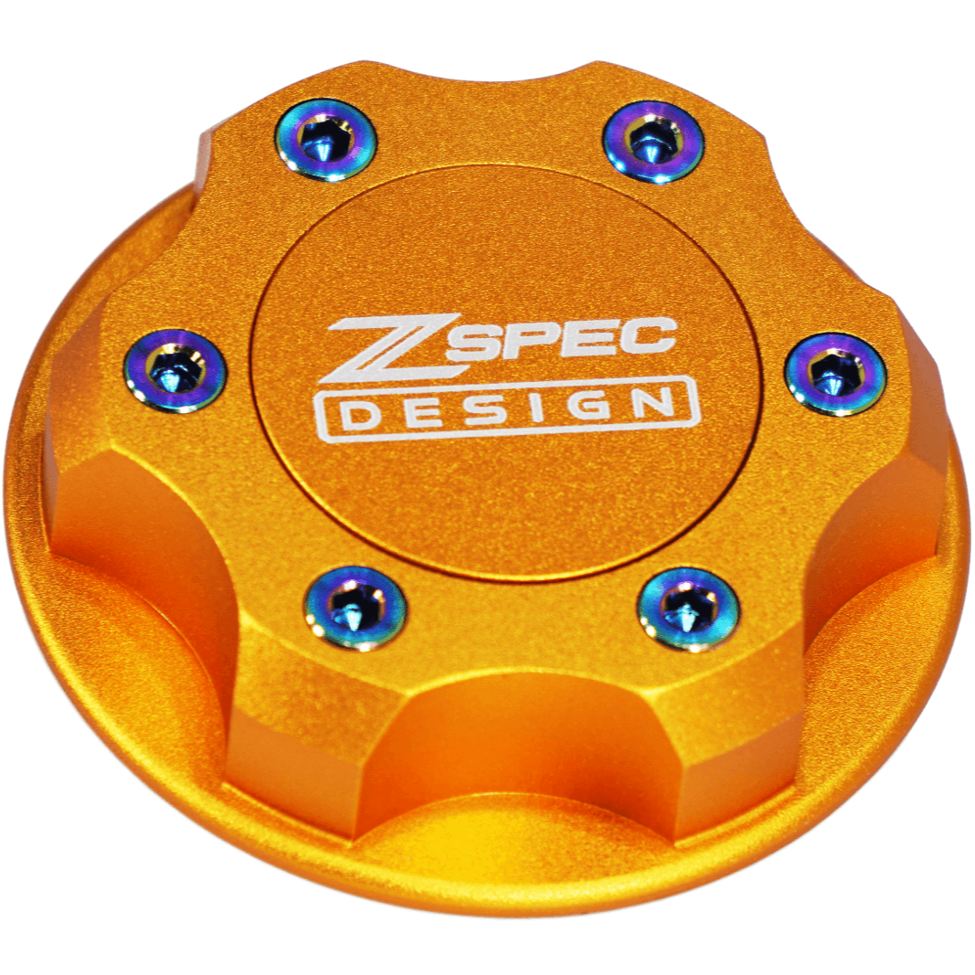 ZSPEC Billet Oil Filler Cap for Nissan/Infiniti/Datsun, Orange-Gold Cap w/Titanium Accents - Howling Moto