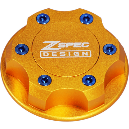ZSPEC Billet Oil Filler Cap for Nissan/Infiniti/Datsun, Orange-Gold Cap w/Titanium Accents - Howling Moto