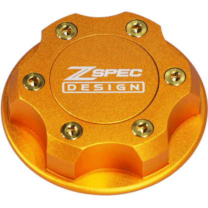 ZSPEC Billet Oil Filler Cap for Nissan/Infiniti/Datsun, Orange-Gold Cap w/Titanium Accents - Howling Moto