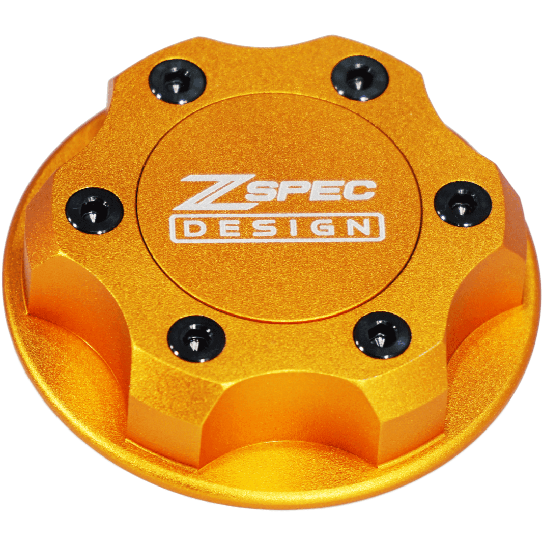 ZSPEC Billet Oil Filler Cap for Nissan/Infiniti/Datsun, Orange-Gold Cap w/Titanium Accents - Howling Moto