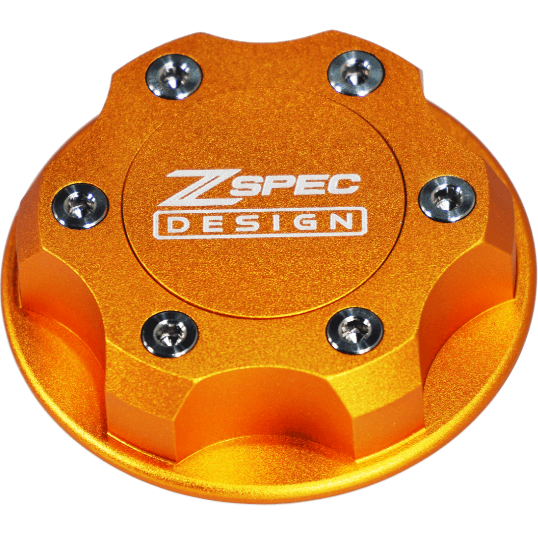 ZSPEC Billet Oil Filler Cap for Nissan/Infiniti/Datsun, Orange-Gold Cap w/Titanium Accents - Howling Moto