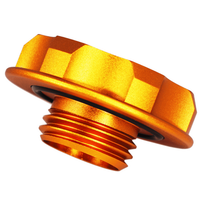 ZSPEC Billet Oil Filler Cap for Nissan/Infiniti/Datsun, Orange-Gold Cap w/Titanium Accents - Howling Moto