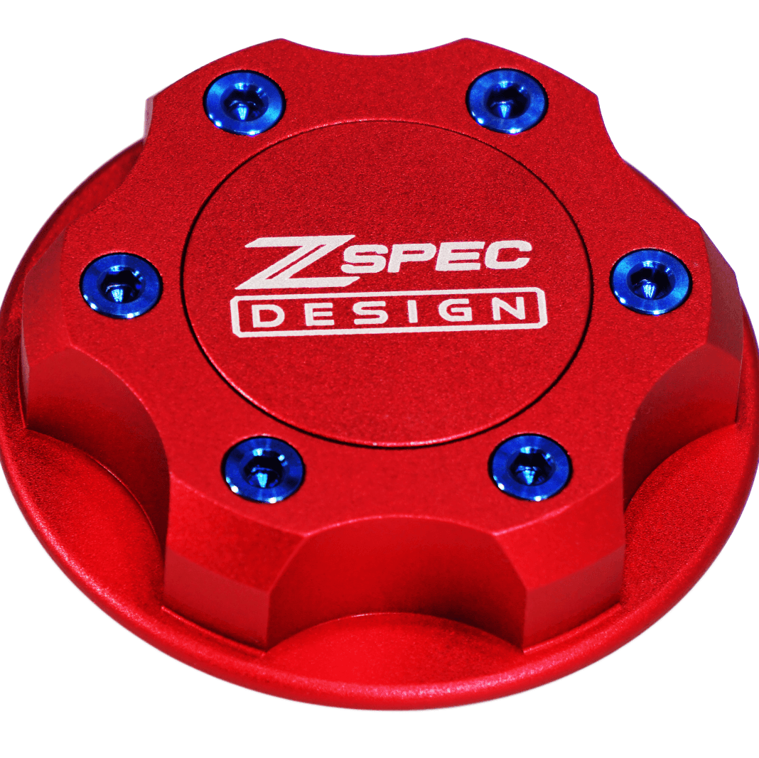 ZSPEC Billet Oil Filler Cap for Nissan/Infiniti/Datsun, Red Cap w/ Titanium Accents - Howling Moto