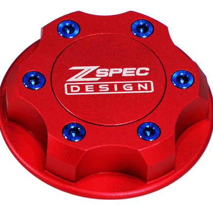 ZSPEC Billet Oil Filler Cap for Nissan/Infiniti/Datsun, Red Cap w/ Titanium Accents - Howling Moto