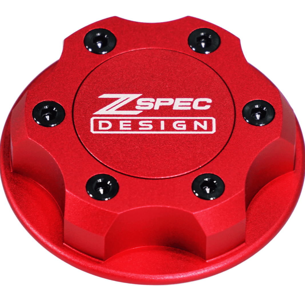 ZSPEC Billet Oil Filler Cap for Nissan/Infiniti/Datsun, Red Cap w/ Titanium Accents - Howling Moto
