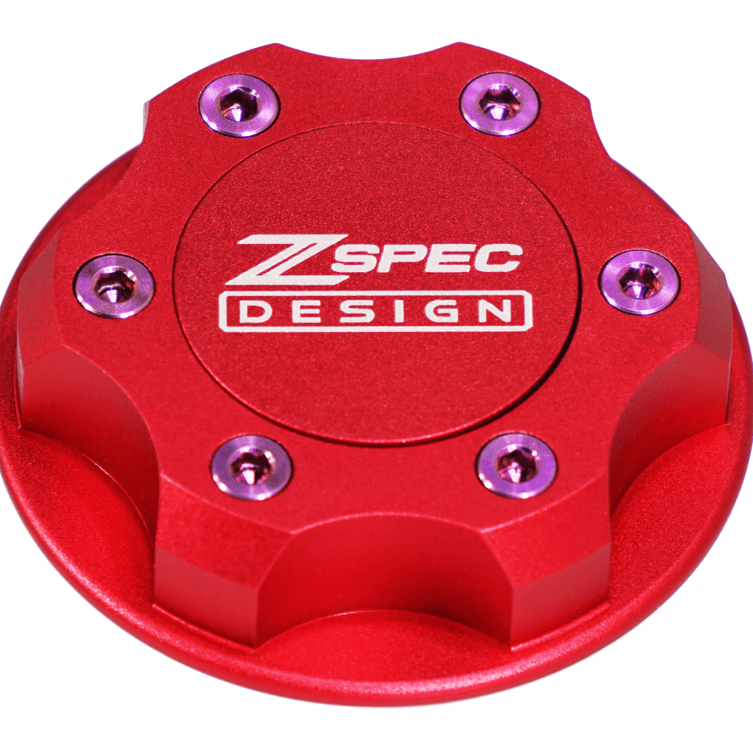 ZSPEC Billet Oil Filler Cap for Nissan/Infiniti/Datsun, Red Cap w/ Titanium Accents - Howling Moto