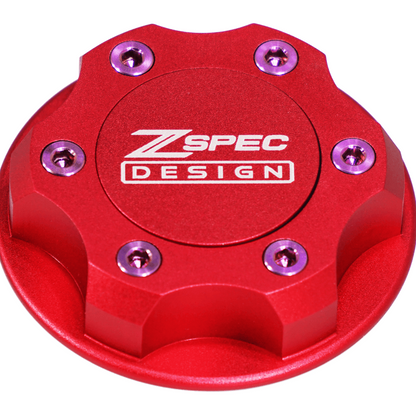 ZSPEC Billet Oil Filler Cap for Nissan/Infiniti/Datsun, Red Cap w/ Titanium Accents - Howling Moto