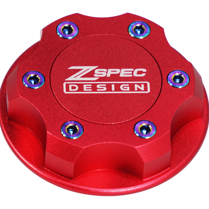 ZSPEC Billet Oil Filler Cap for Nissan/Infiniti/Datsun, Red Cap w/ Titanium Accents - Howling Moto