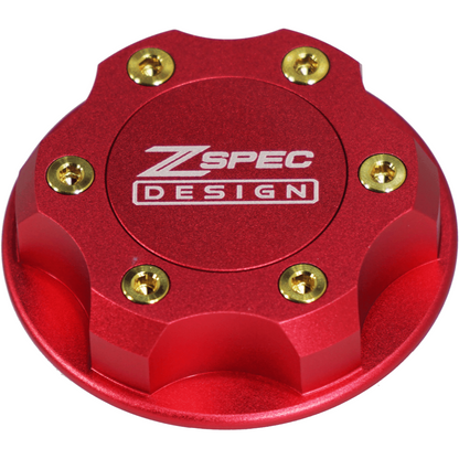 ZSPEC Billet Oil Filler Cap for Nissan/Infiniti/Datsun, Red Cap w/ Titanium Accents - Howling Moto