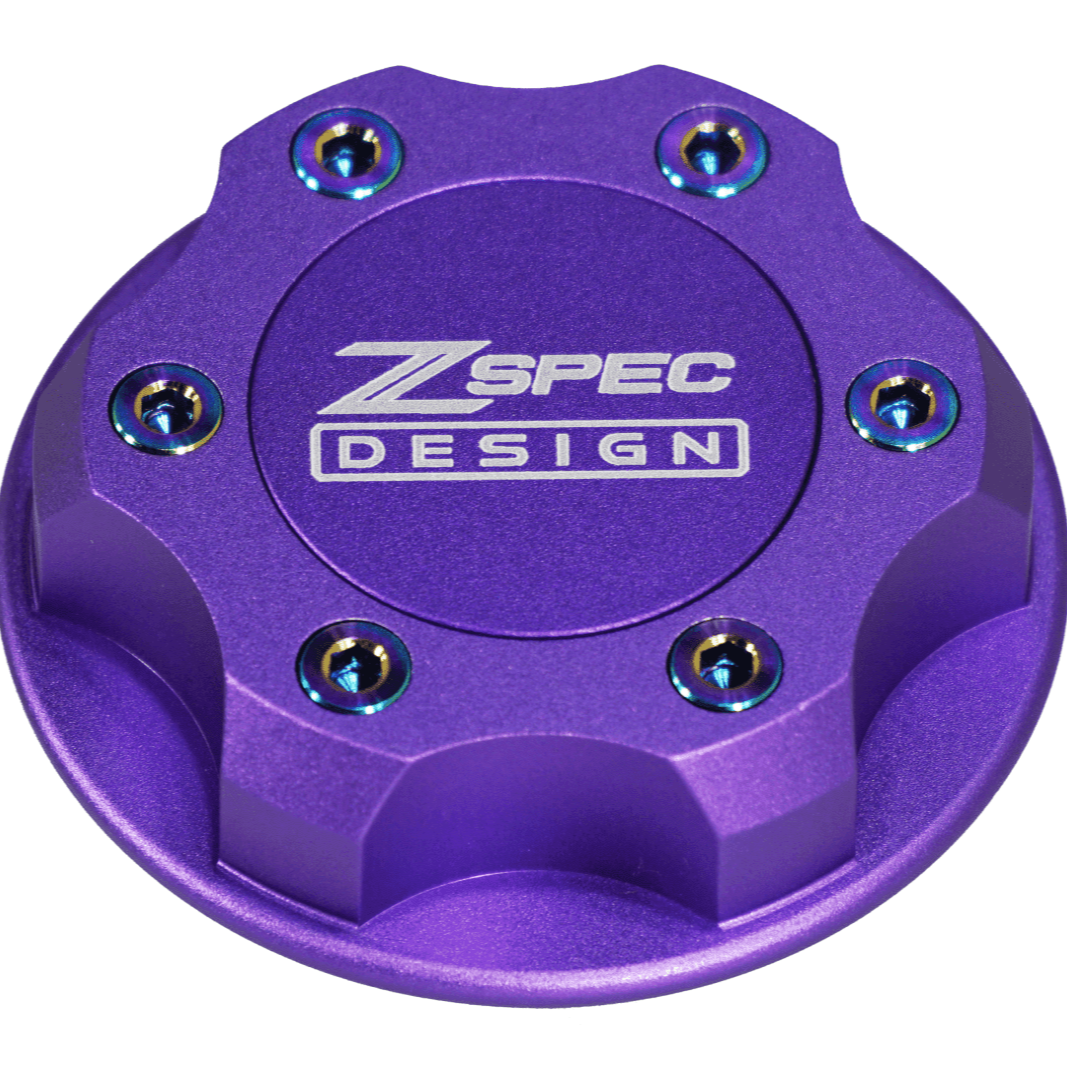 ZSPEC Billet Oil Filler Cap for Nissan/Infiniti/Datsun, Purple Cap w/ Titanium Accents - Howling Moto