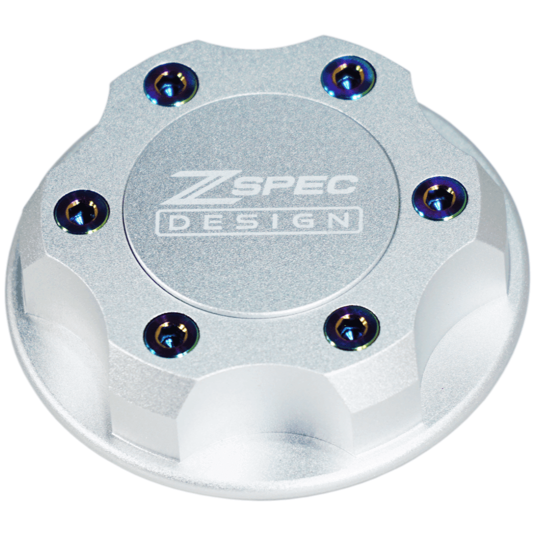 ZSPEC Billet Oil Filler Cap for Nissan/Infiniti/Datsun, Silver Cap w/ Titanium Accents - Howling Moto