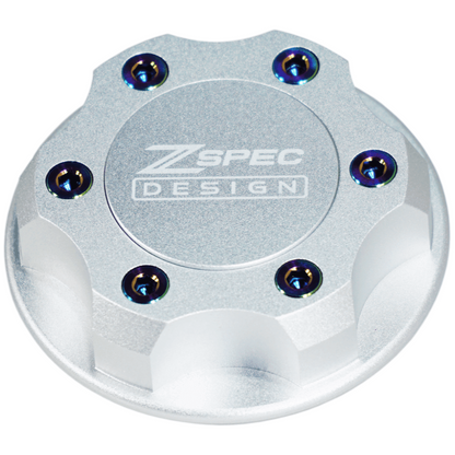 ZSPEC Billet Oil Filler Cap for Nissan/Infiniti/Datsun, Silver Cap w/ Titanium Accents - Howling Moto