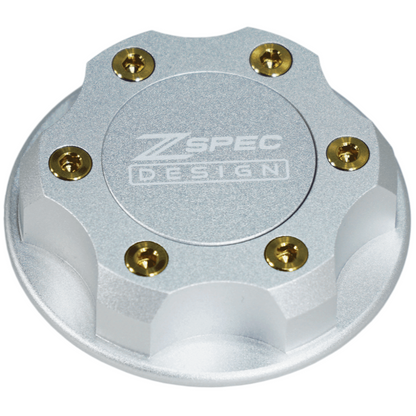 ZSPEC Billet Oil Filler Cap for Nissan/Infiniti/Datsun, Silver Cap w/ Titanium Accents - Howling Moto