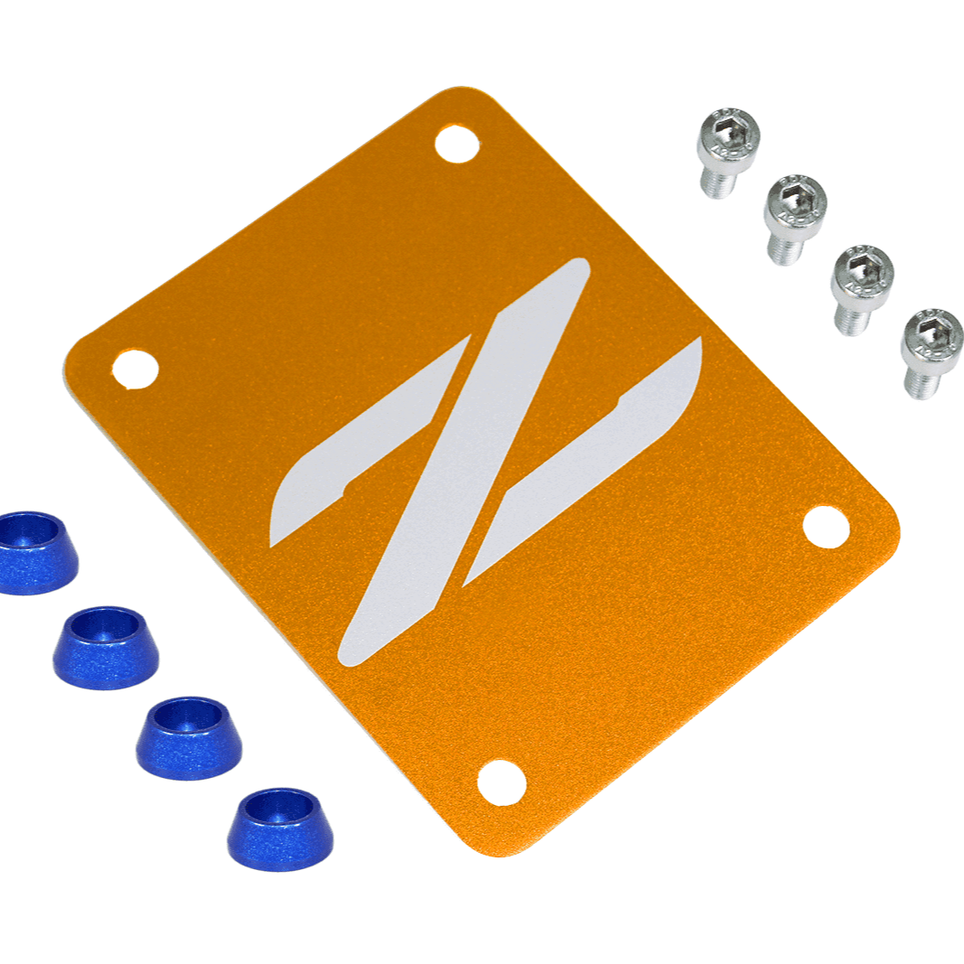 ZSPEC Orange-Gold PTU Holes Cover Plate for Z32 300zx, Billet, w/ Hardware - Howling Moto