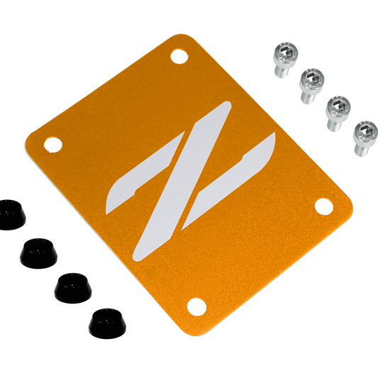 ZSPEC Orange-Gold PTU Holes Cover Plate for Z32 300zx, Billet, w/ Hardware - Howling Moto