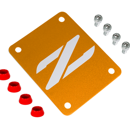 ZSPEC Orange-Gold PTU Holes Cover Plate for Z32 300zx, Billet, w/ Hardware - Howling Moto