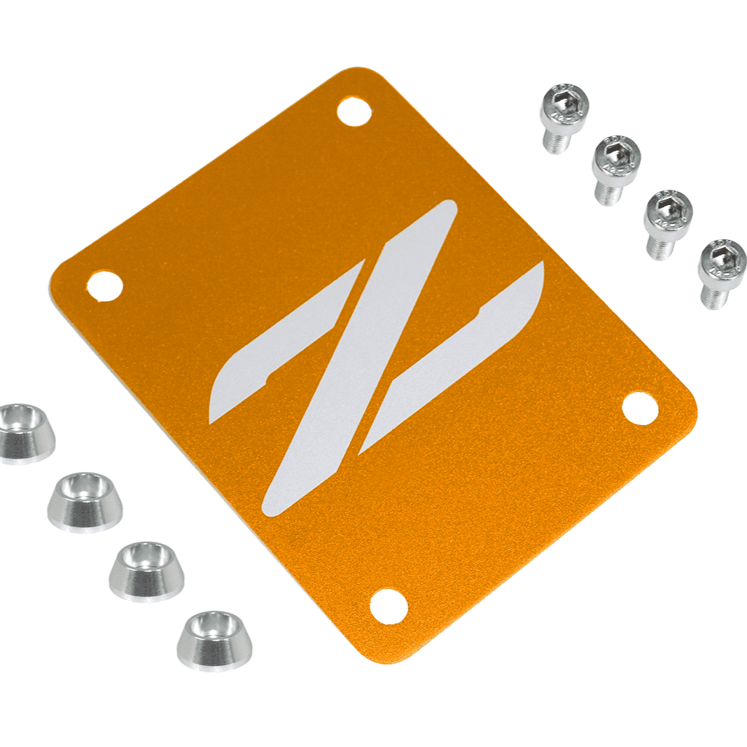 ZSPEC Orange-Gold PTU Holes Cover Plate for Z32 300zx, Billet, w/ Hardware - Howling Moto