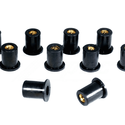 ZSPEC M6 Rubber-Composite Well Nuts for Body Kits and Flares, 10-Pack - Howling Moto