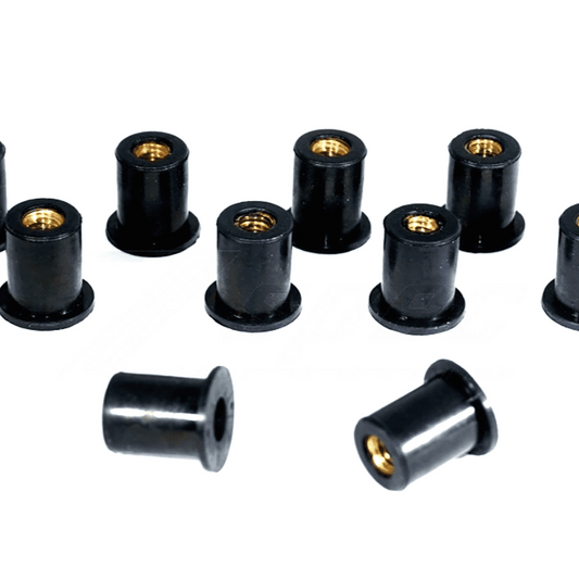 ZSPEC M6 Rubber-Composite Well Nuts for Body Kits and Flares, 10-Pack - Howling Moto