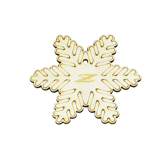 ZSPEC Laser-Engraved Wood Ornament, Datsun S30 240/260/280Z Snowflake, 3.75" - Howling Moto