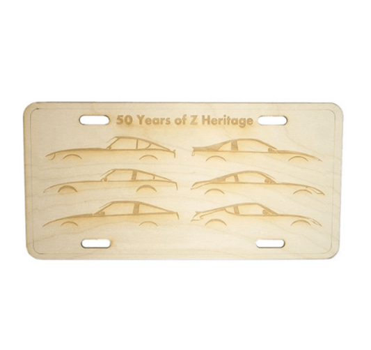 ZSPEC Nissan "Z-Car Silhouettes" License Plate, Birch, Ornamental - Howling Moto