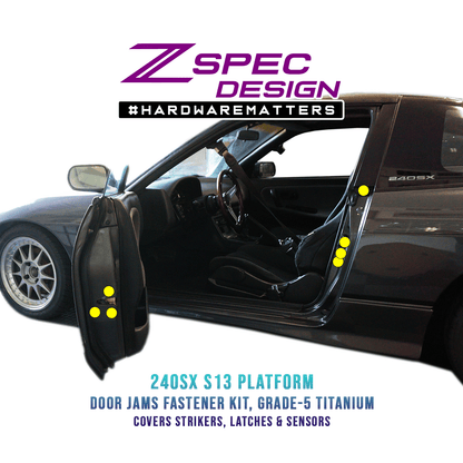 ZSPEC Dress Up Bolts® Fastener Kit, Door Jams Area for Nissan 240SX S13 (& Silvia), Titanium - Howling Moto