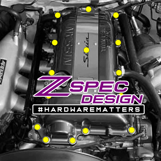 ZSPEC SR20DET (VTC "Black Top") Valve Cover Hardware Kit, Grade-5 Titanium - Howling Moto