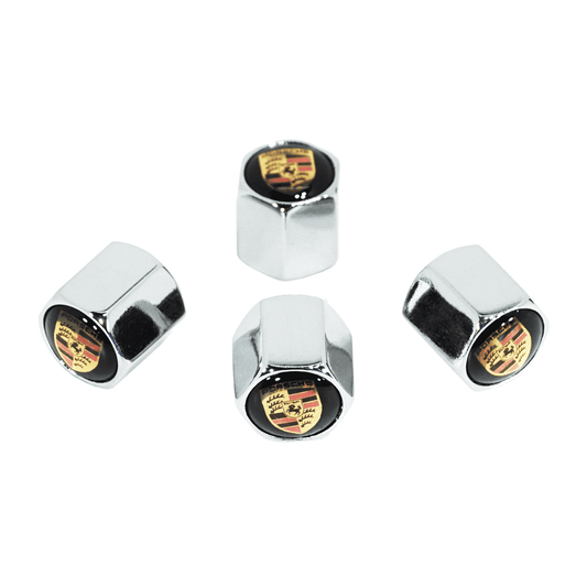 Chrome Valve Stem Tire Caps, Style: Porsche - Howling Moto