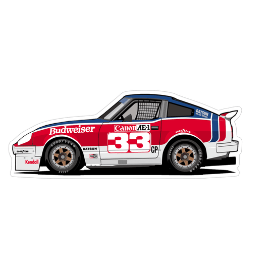 Datsun 240z Race Car Vinyl Decal / Sticker, BSR #33 Style - Howling Moto