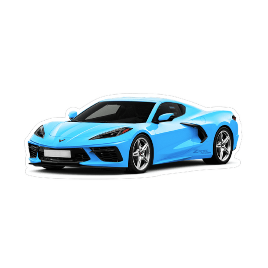 Chevrolet Corvette C8 Sports Car Vinyl Decal / Sticker, Light Blue - Howling Moto