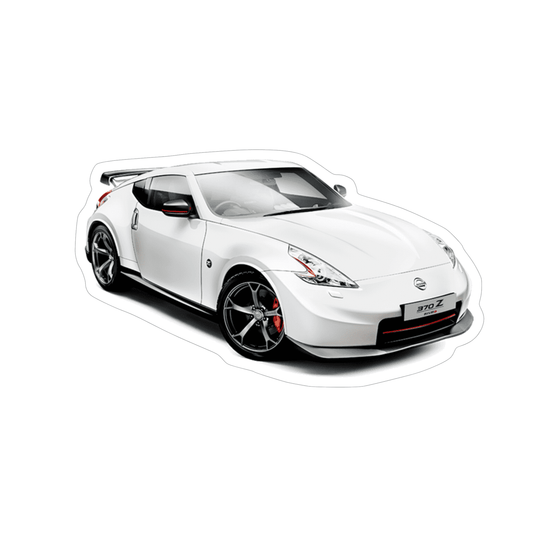 Nissan 370z Z34 V1 White NISMO Sports Car Vinyl Decal / Sticker - Howling Moto