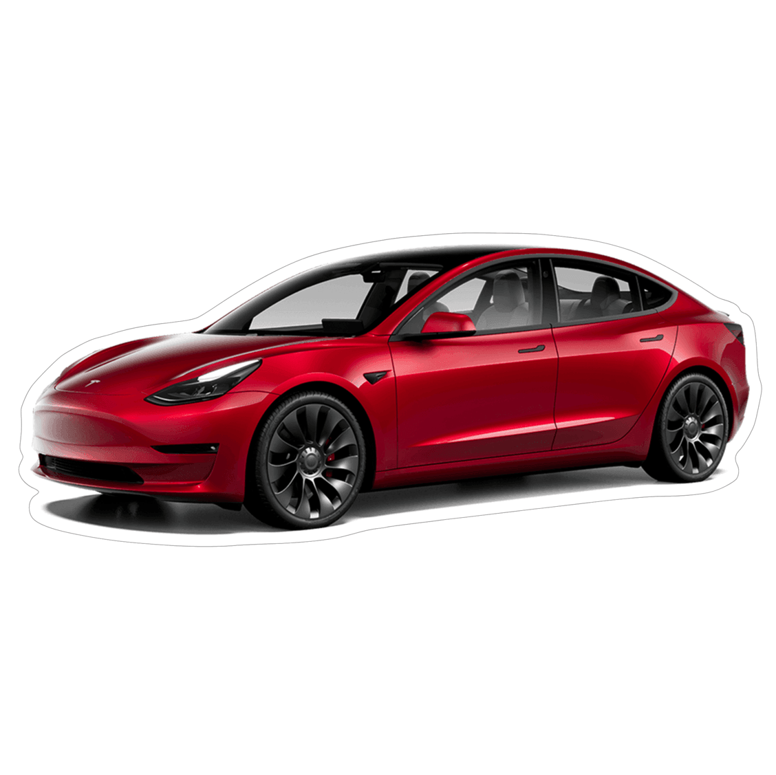 Tesla 3 Electric EV Sedan Vinyl Decal / Sticker - Howling Moto