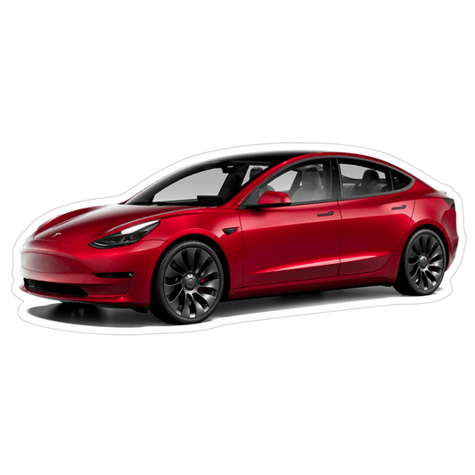 Tesla 3 Electric EV Sedan Vinyl Decal / Sticker - Howling Moto