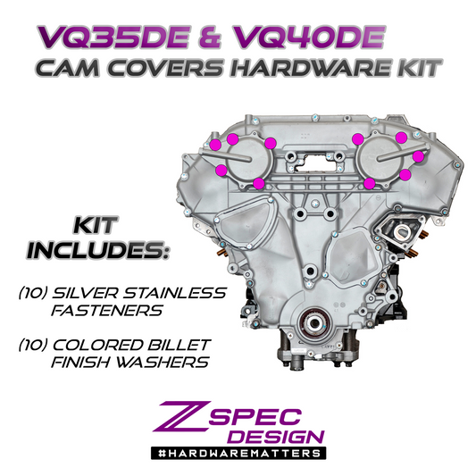 ZSPEC Dress Up Bolts VQ35DE/VQ40DE CAM Covers Fastener Kit, Stainless & Billet - Howling Moto