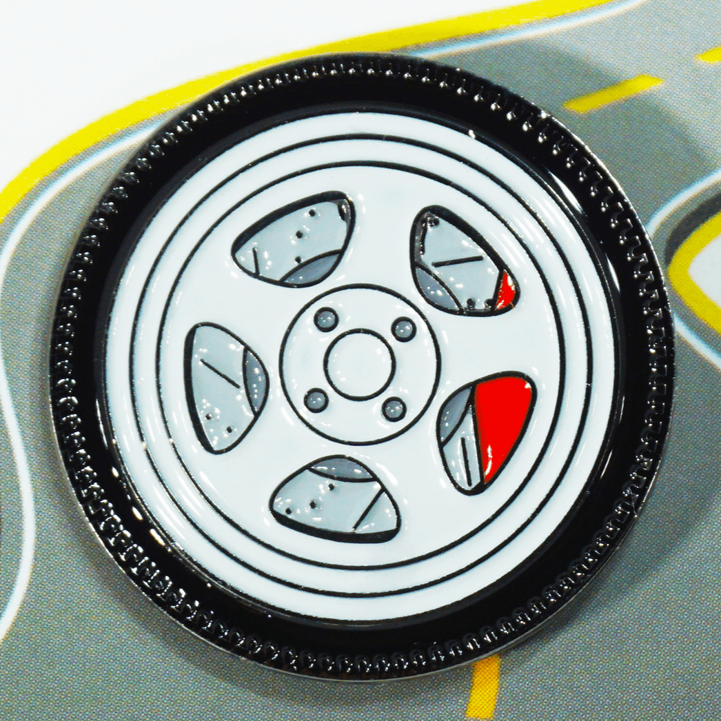 ZSPEC Wheel Pin - 5-Spoke Design - great for Lapels, Hats, Backpacks - Howling Moto
